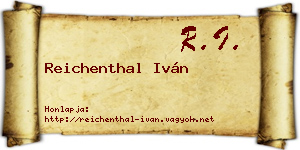 Reichenthal Iván névjegykártya
